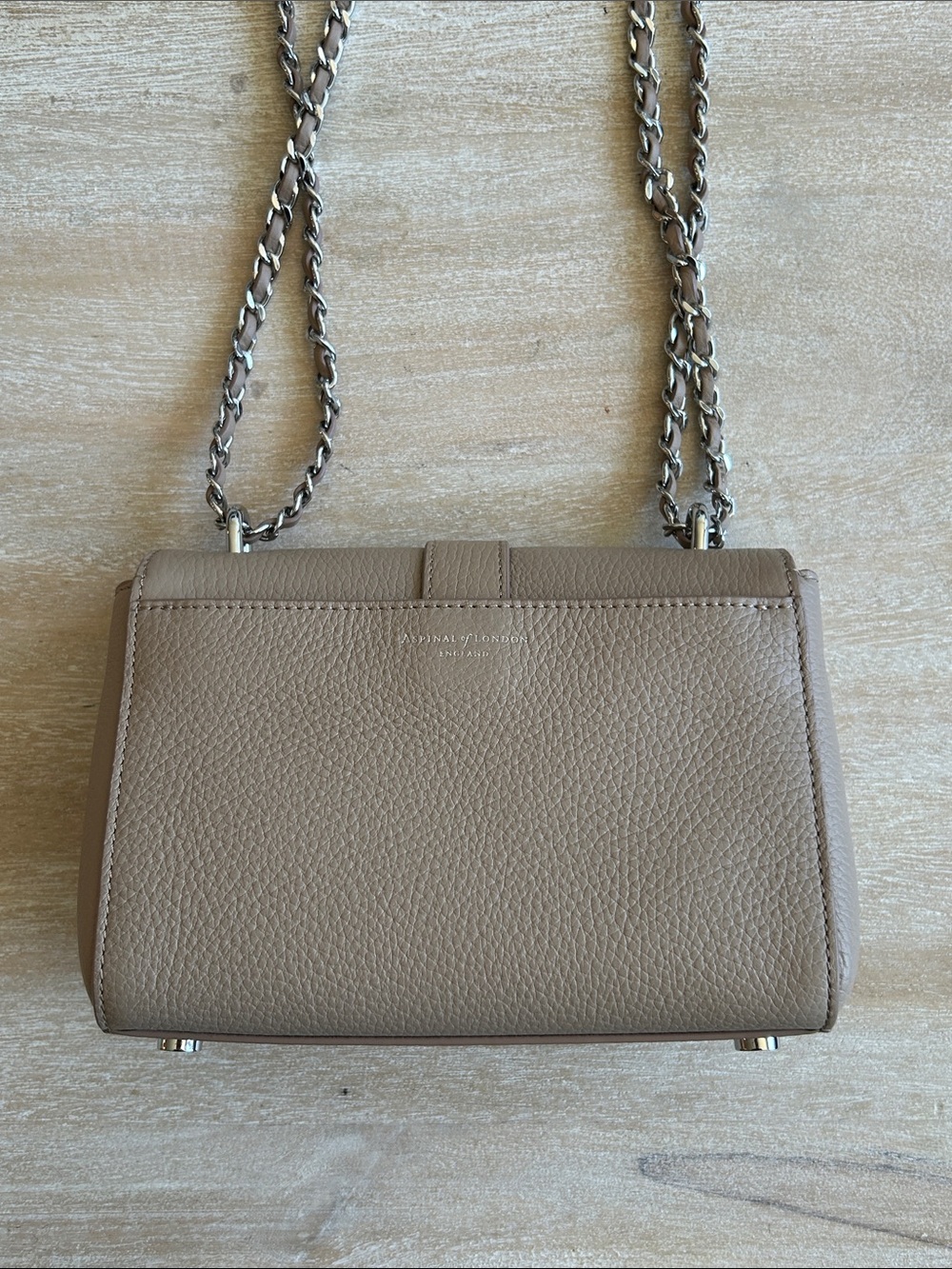 Aspinal of London Lottie Bag in Soft Taupe Pebble - Picture 4 of 11